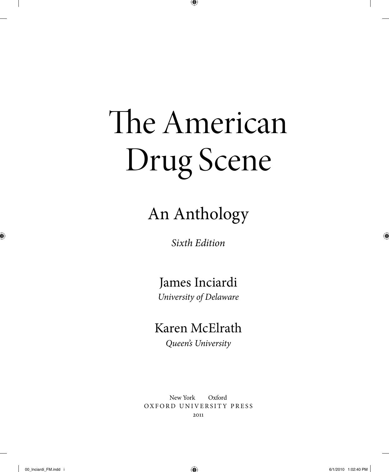 e American Drug Scene - An Anthology by James Inciardi Karen McElrath