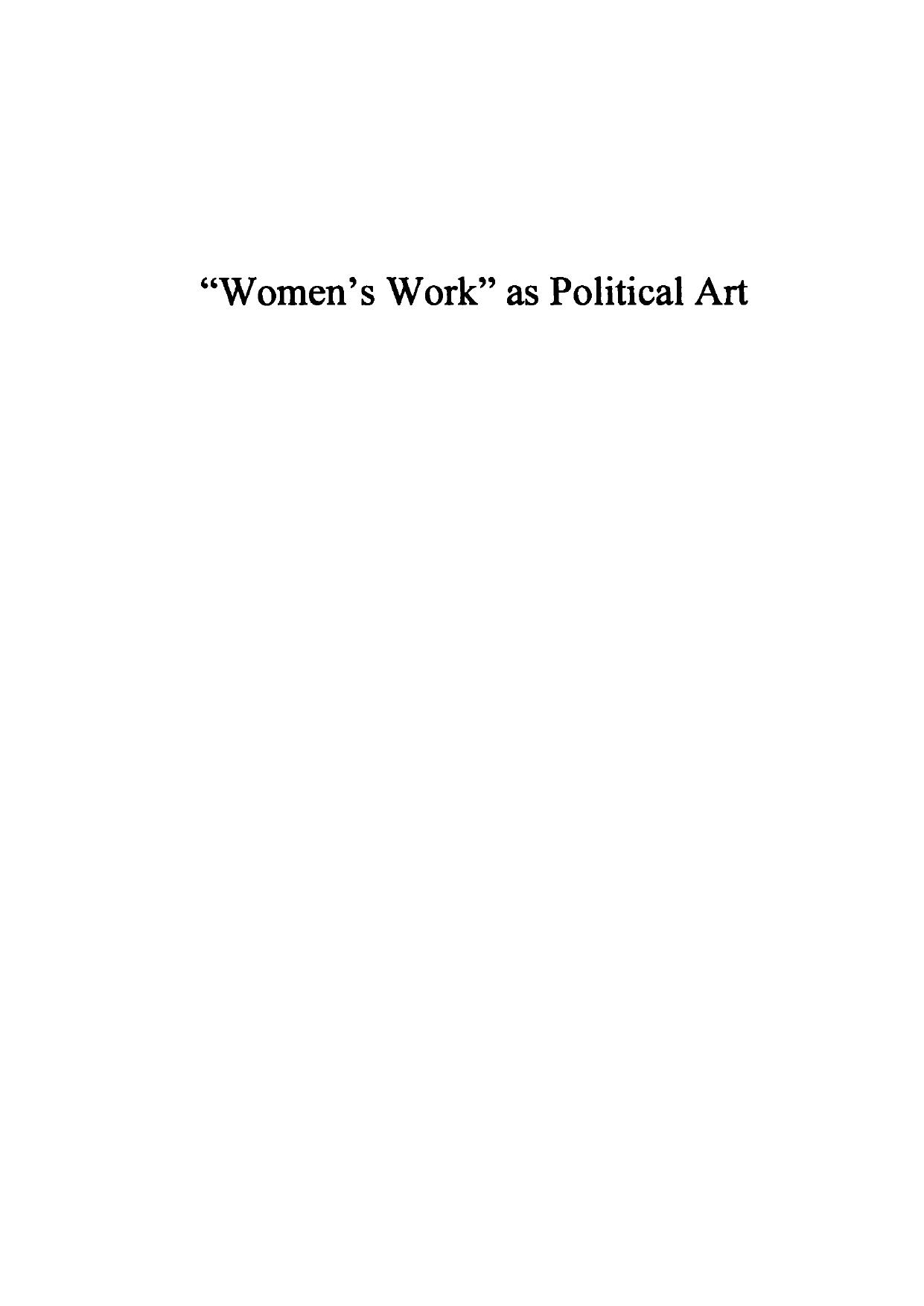 "Women's Work" as Political Art: Weaving and Dialectical Politics in Homer, Aristophanes, and Plato by Lisa Pace Vetter