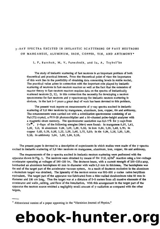 γ-Ray spectra excited in inelastic scattering of fast neutrons on manganese, aluminum, iron, copper, tin, and antimony by Unknown