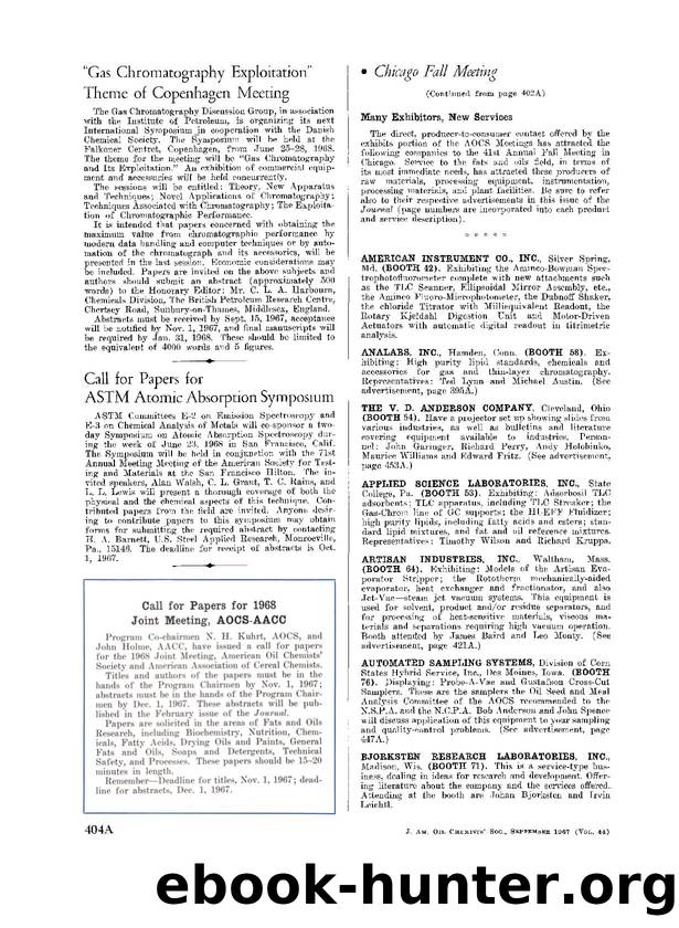 &#x201C;Gas chromatography exploitation&#x201D; theme of Copenhagen Meeting by Unknown