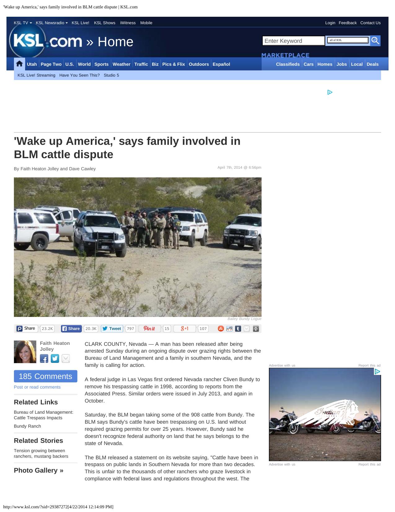 'Wake up America,' says family involved in BLM cattle dispute | KSL.com by KSL.com