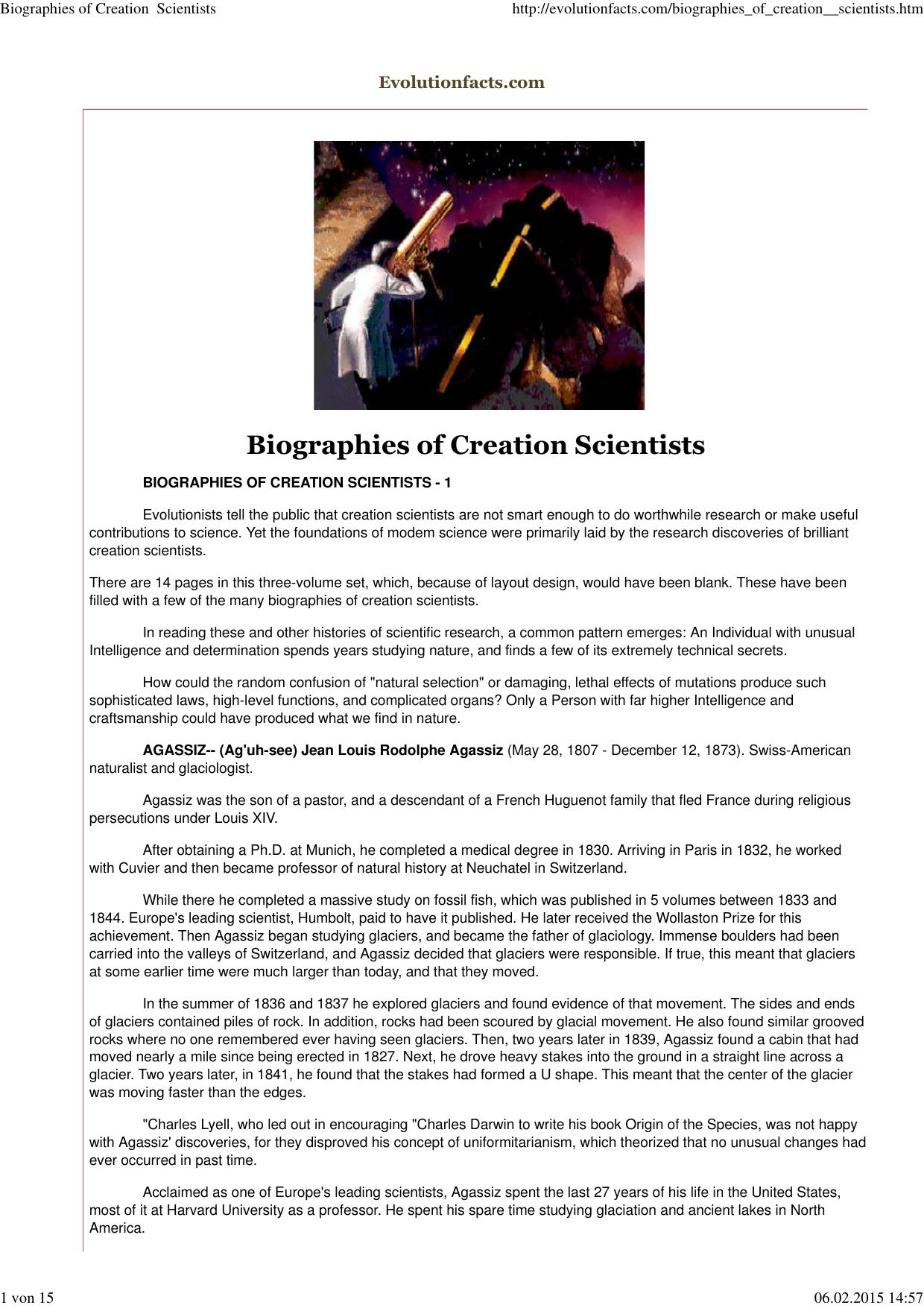 (Biographies of Creation  Scientists) by Andi