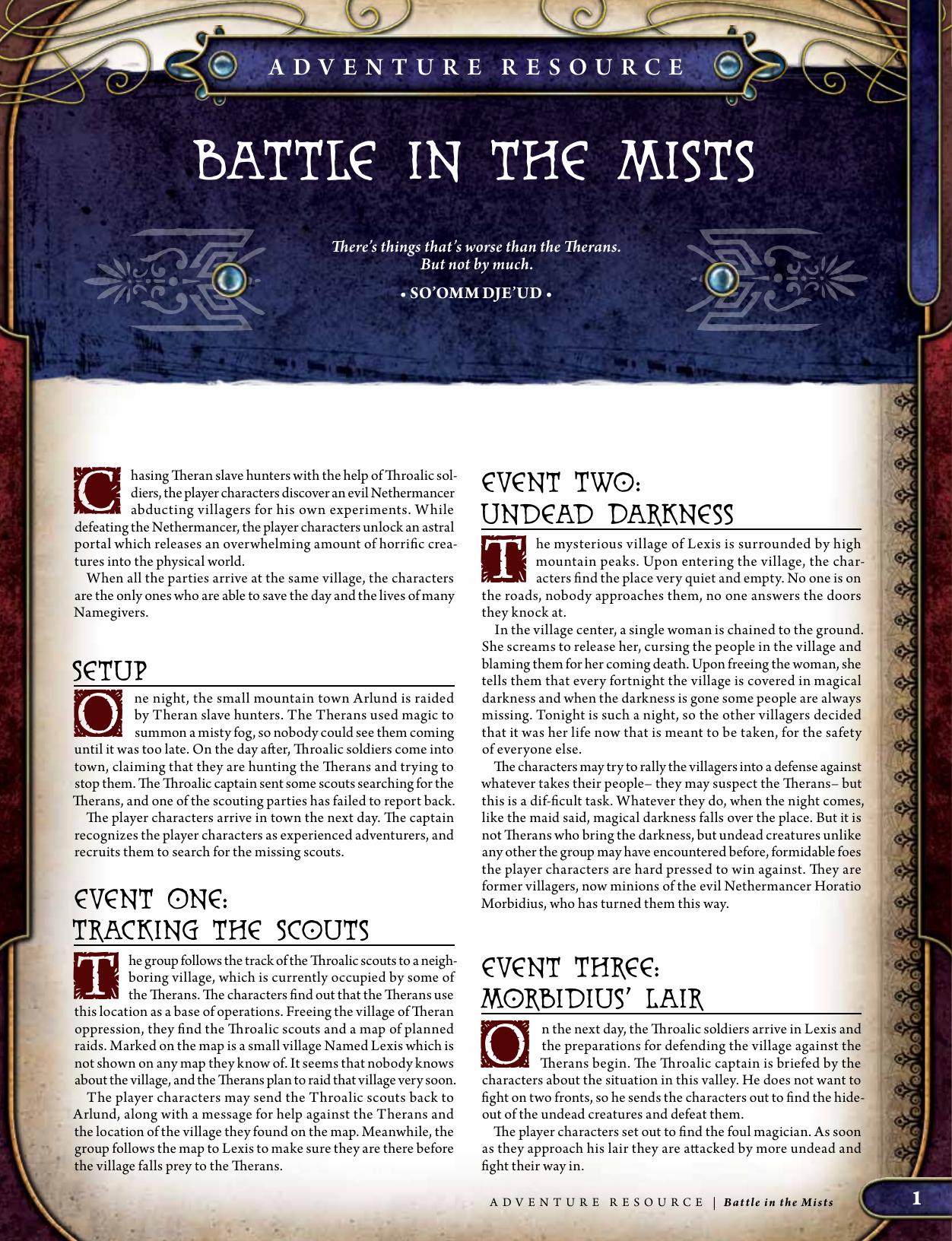 (ED3) Adventure Resource Battle in the Mists by Copy