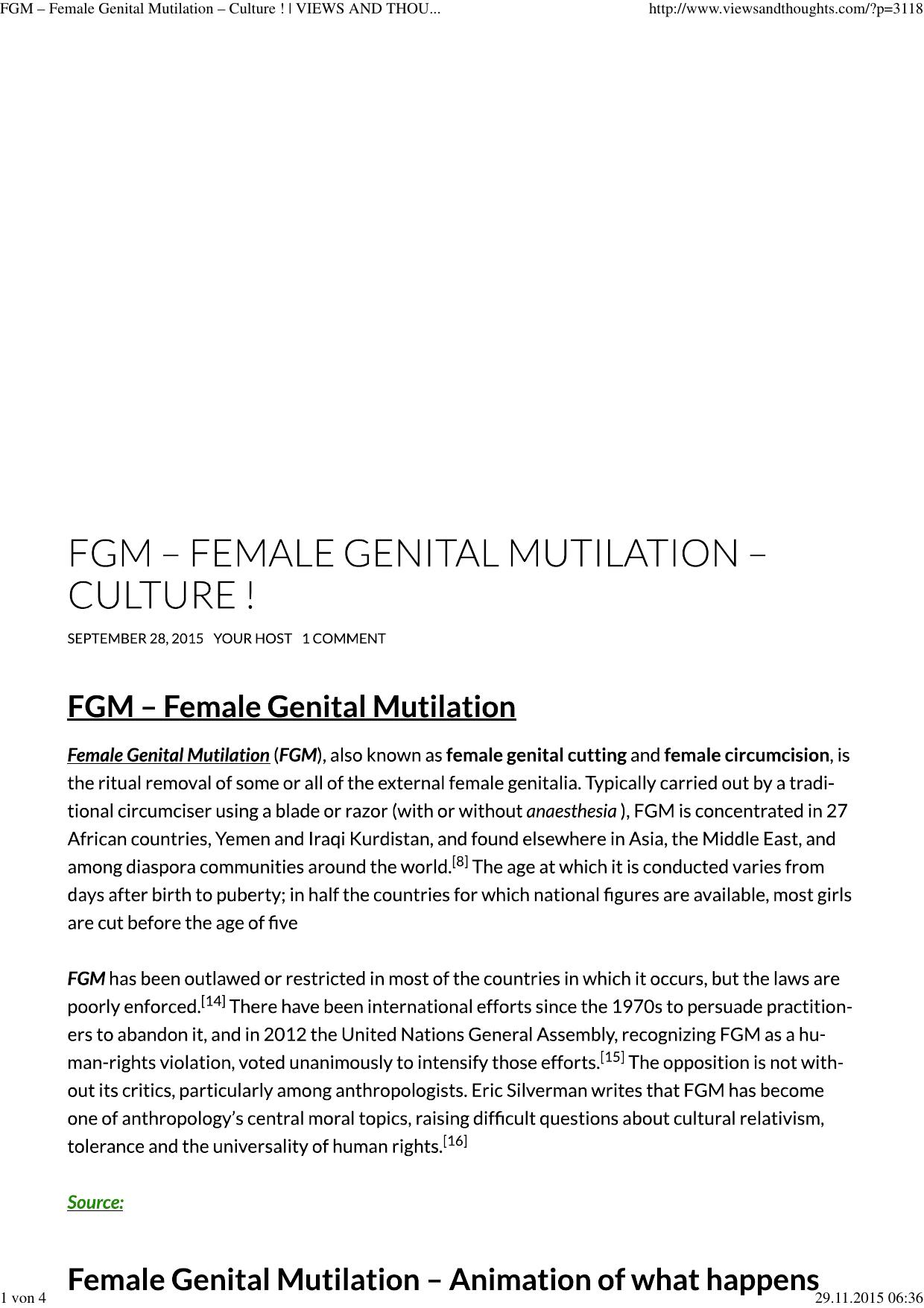 (FGM \226 Female Genital Mutilation \226 Culture ! | VIEWS AND THOUGHTS\240\240\240\226\240\240\240Tell us what you think \226 Click here to return to the hom) by Gigabyte