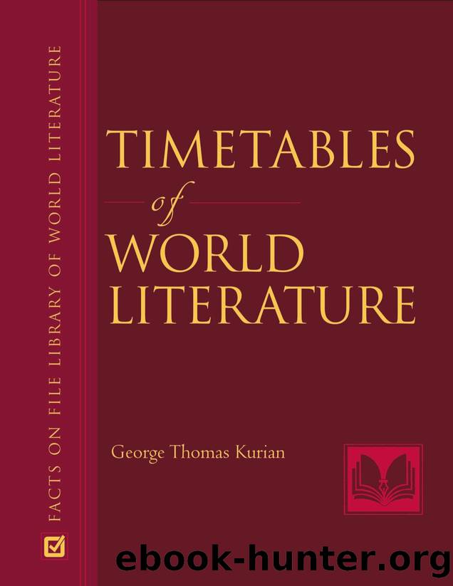 (Facts on File) Timetables of World Literature (2003) by Unknown