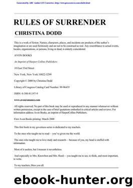 (Governess Brides #1) Rules Of Surrender by Christina Dodd