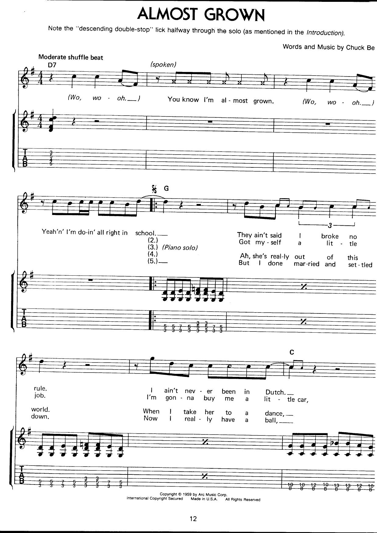 (Guitar Tabs)Chuck Berry songbook by Unknown