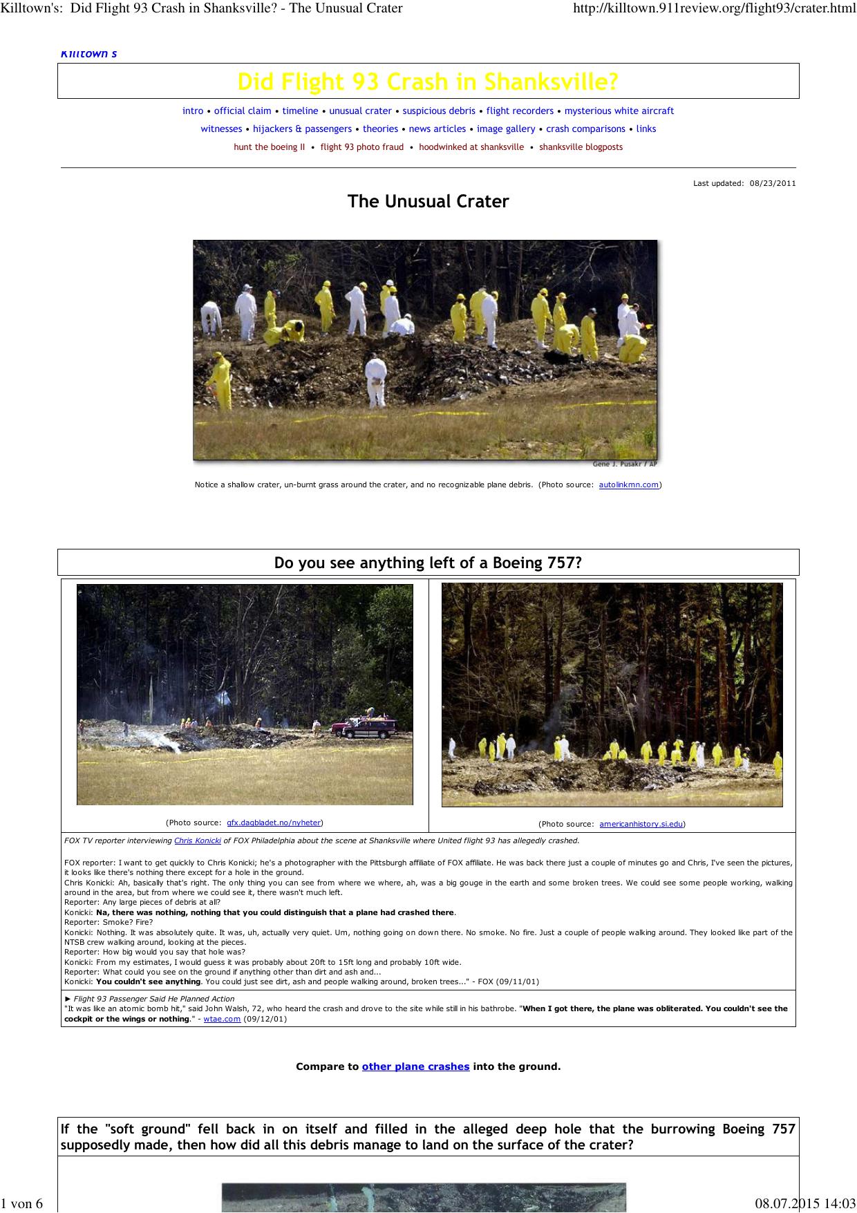 (Killtown's:  Did Flight 93 Crash in Shanksville? - The Unusual Crater) by Andi