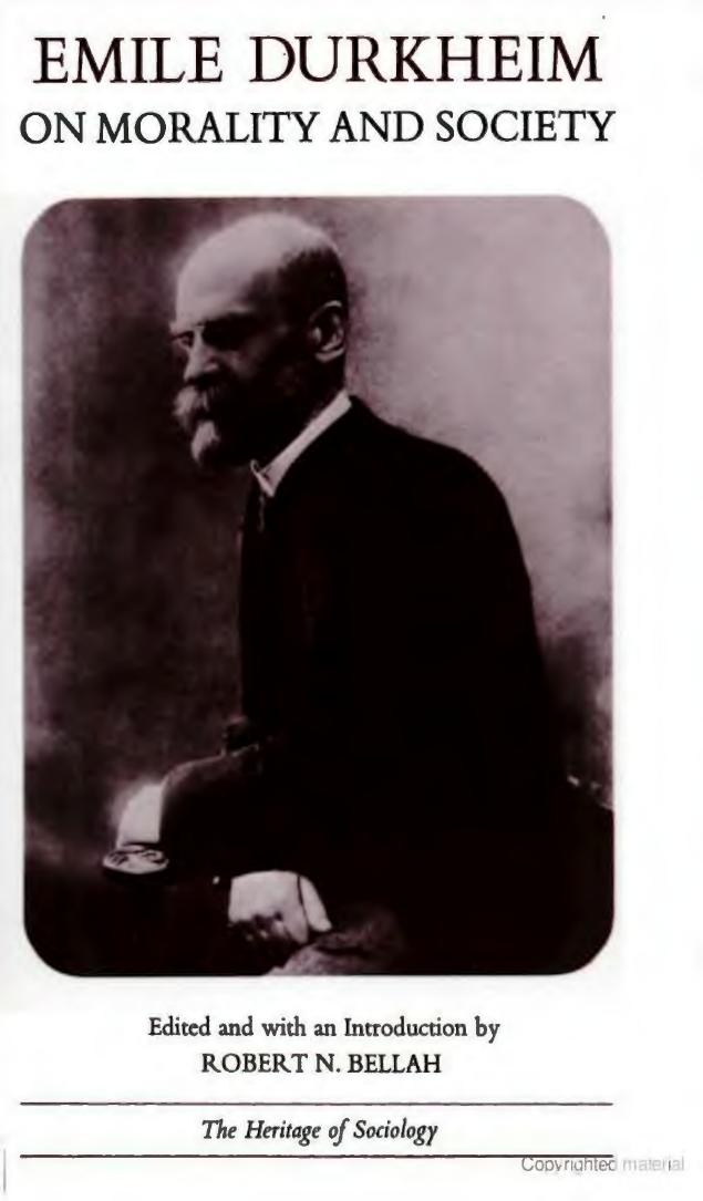 (The Heritage of Sociology) Émile Durkheim-On Morality and Society Selected Writings-University of Chicago Press (1973) by Unknown