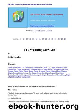 (Thrillseeker Anonymous #1) Wedding Survivor by Julia London
