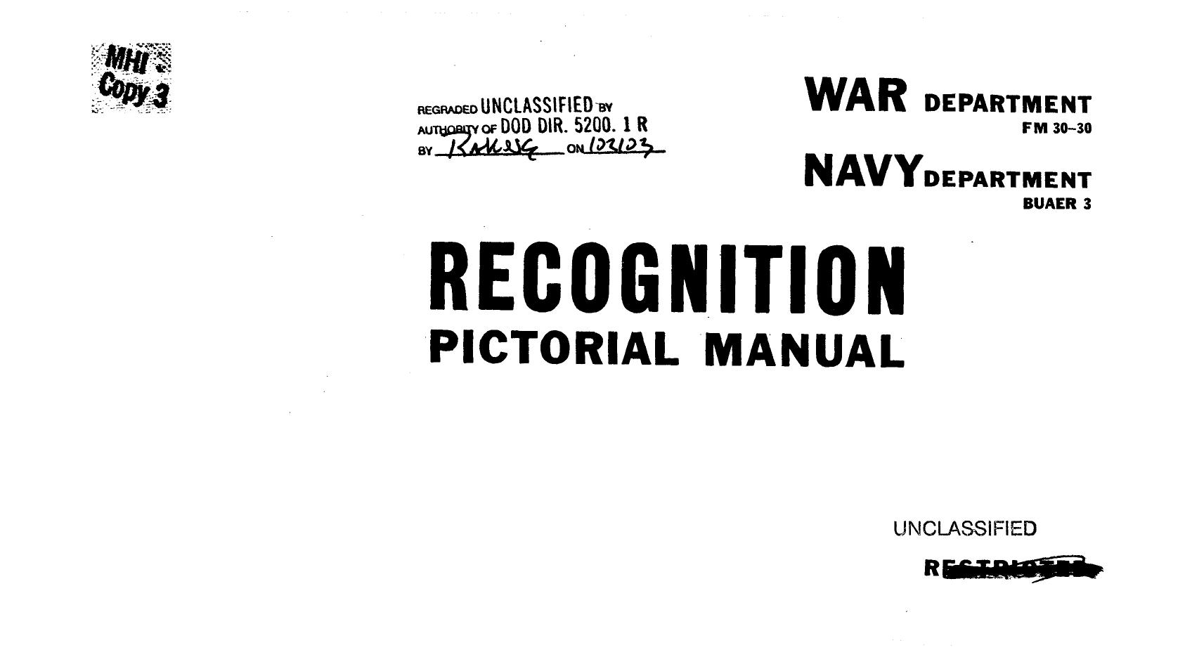 (eBook - English - Military) US Army - Field Manual FM 30-30 by Recognition Pictorial Manual June1943