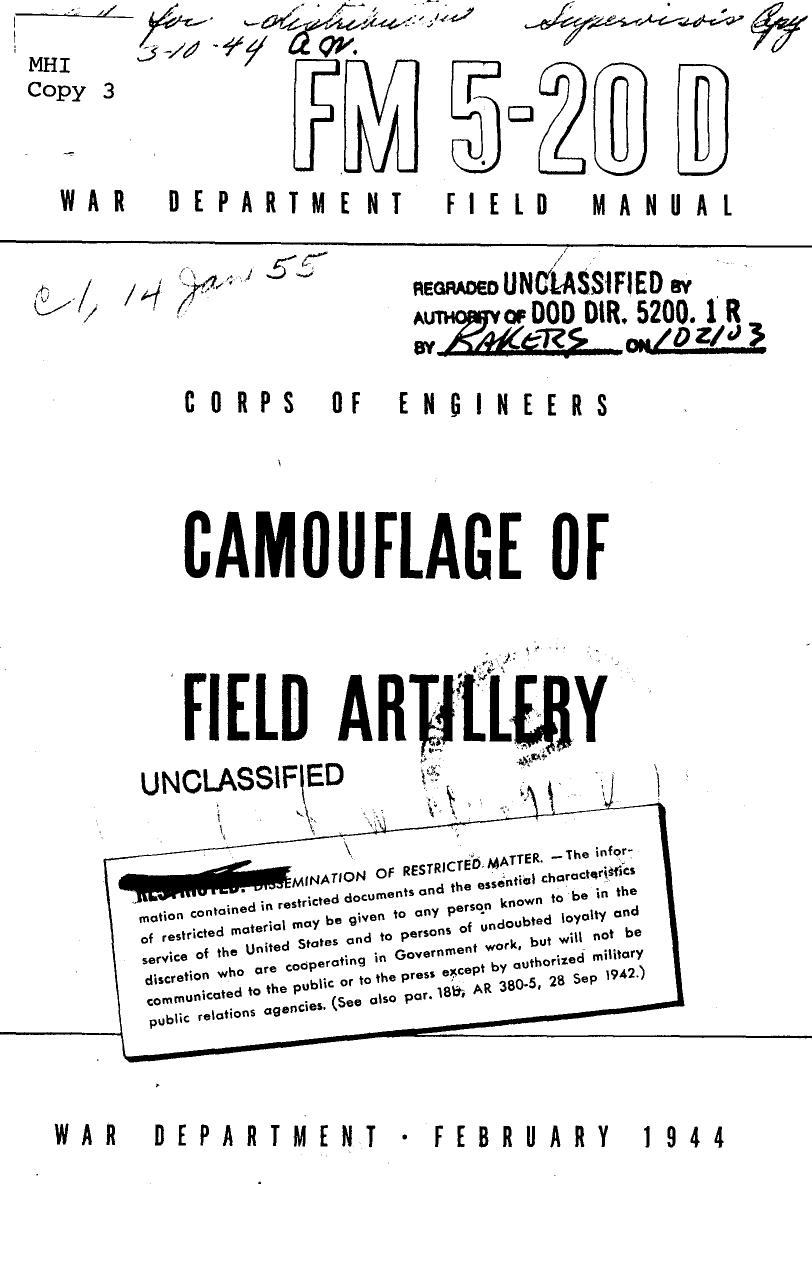 (eBook - English - Military) US Army - Field Manual FM 5-20D by Camouflage of Field Artillery Feb1944