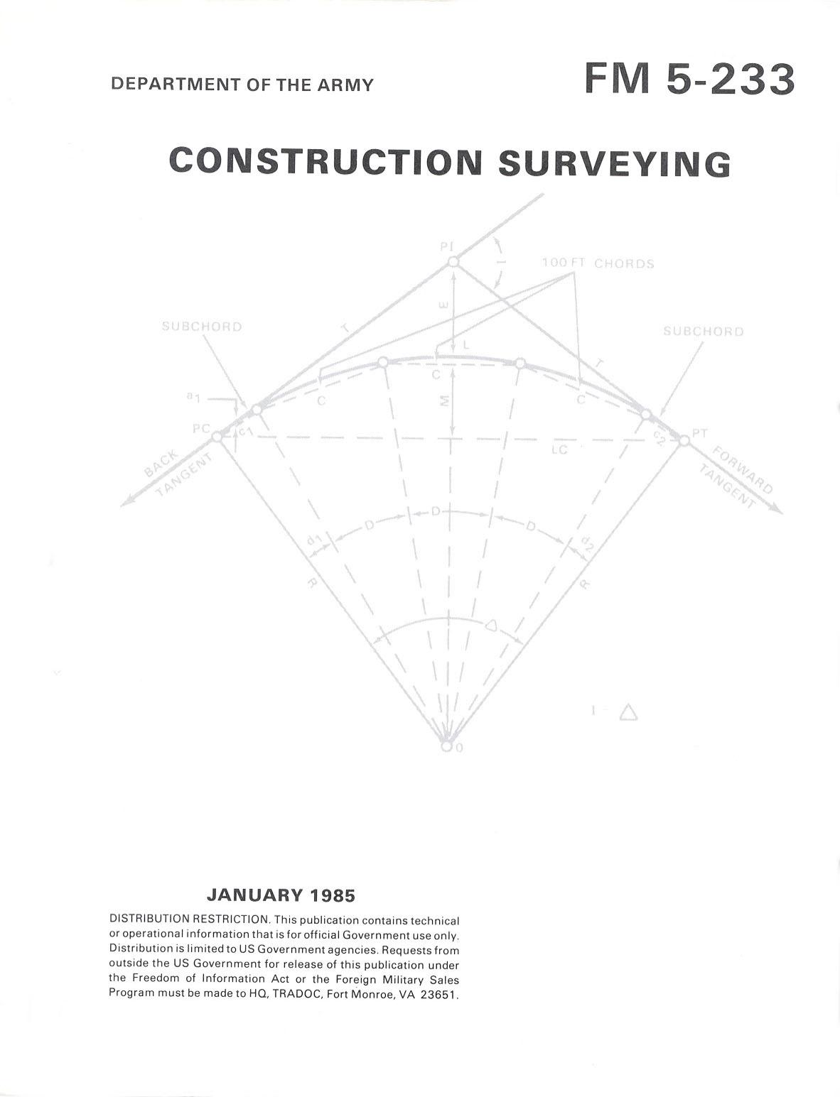 (eBook - English - Military) US Army - Field Manual FM 5-233 by Construction Surveying