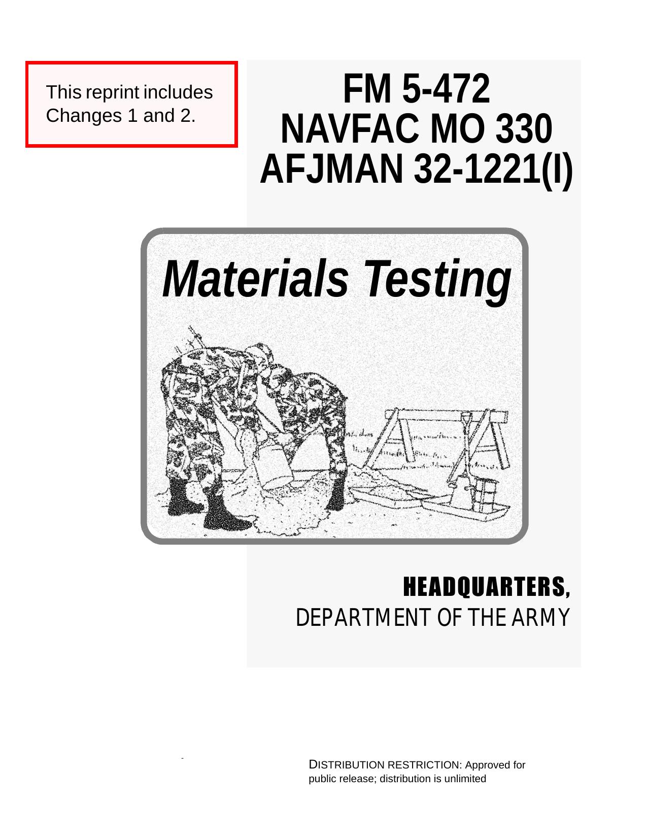 (eBook - English - Military) US Army - Field Manual FM 5-472 by Materials Testing