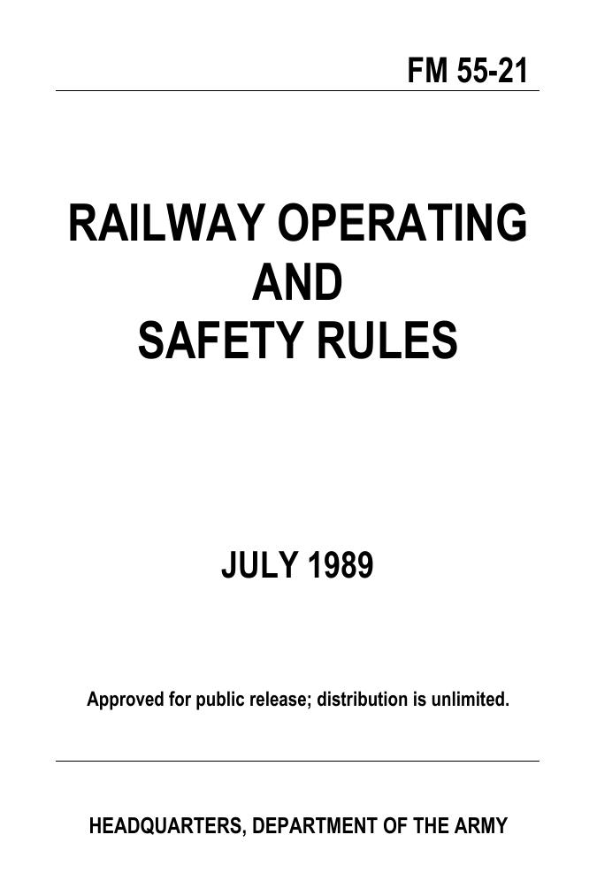 (eBook - English - Military) US Army - Field Manual FM 55-21 by Railway Operating & Safety Rules
