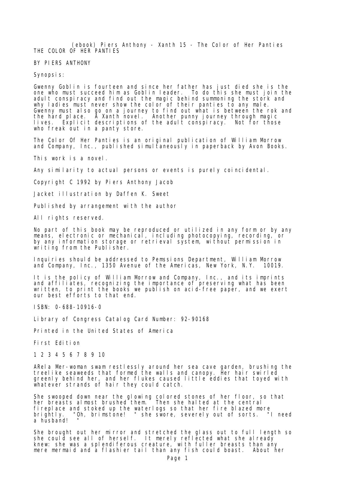 (ebook) Piers Anthony - Xanth 15 - The Color of Her Panties - Notepad by Jennifer Bonnin