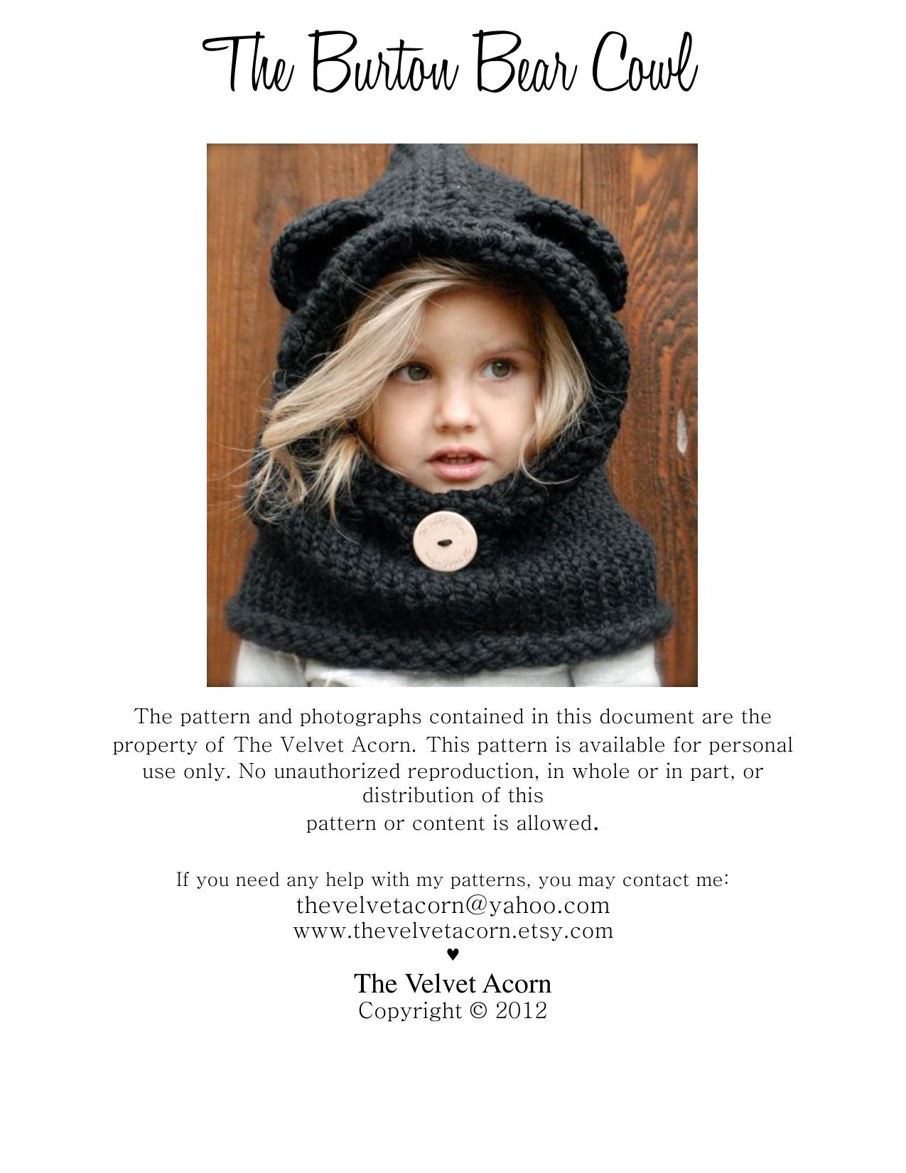 ***The Burton Bear Cowl by Heidi Tompkins