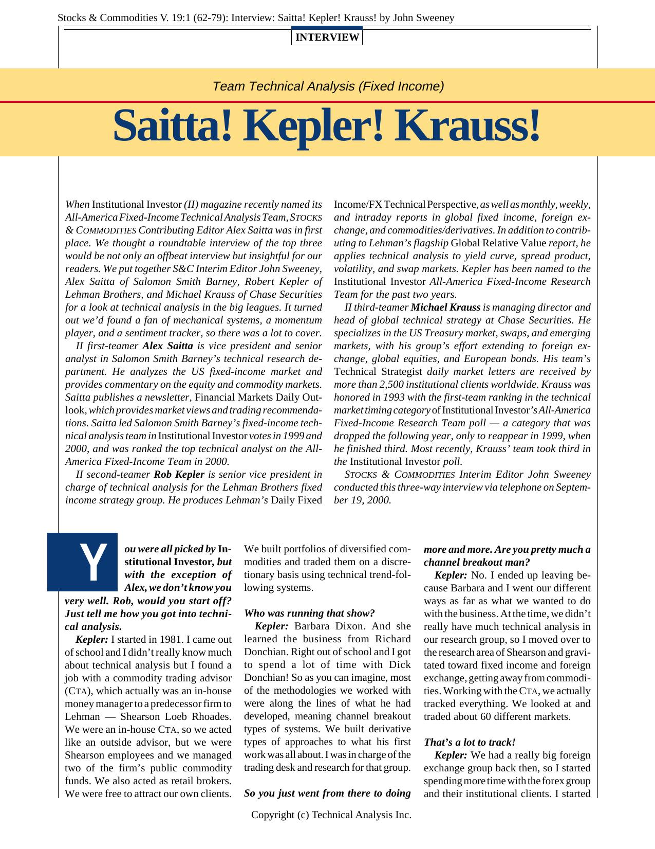 +0101 Interview PM by Copyright Technical Analysis Inc