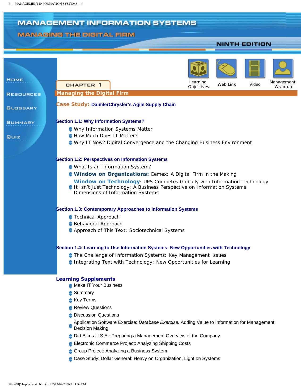 :::---MANAGEMENT INFORMATION SYSTEMS---::: by The Digital Firm
