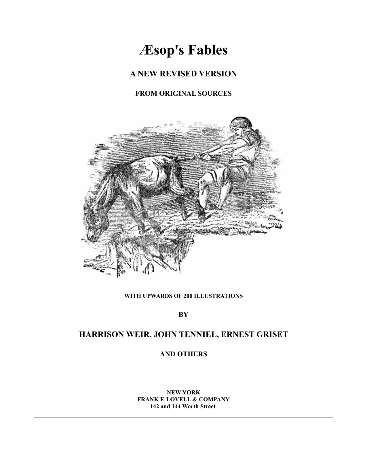 ?sop's Fables - A New Revised Edition (Illustrated) by ?sop - R. Worthington Edition