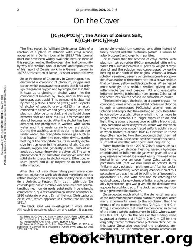 [(C2H4)PtCl3]-, the Anion of Zeise's Salt, K[(C2H4)PtCl3].H2O by Unknown