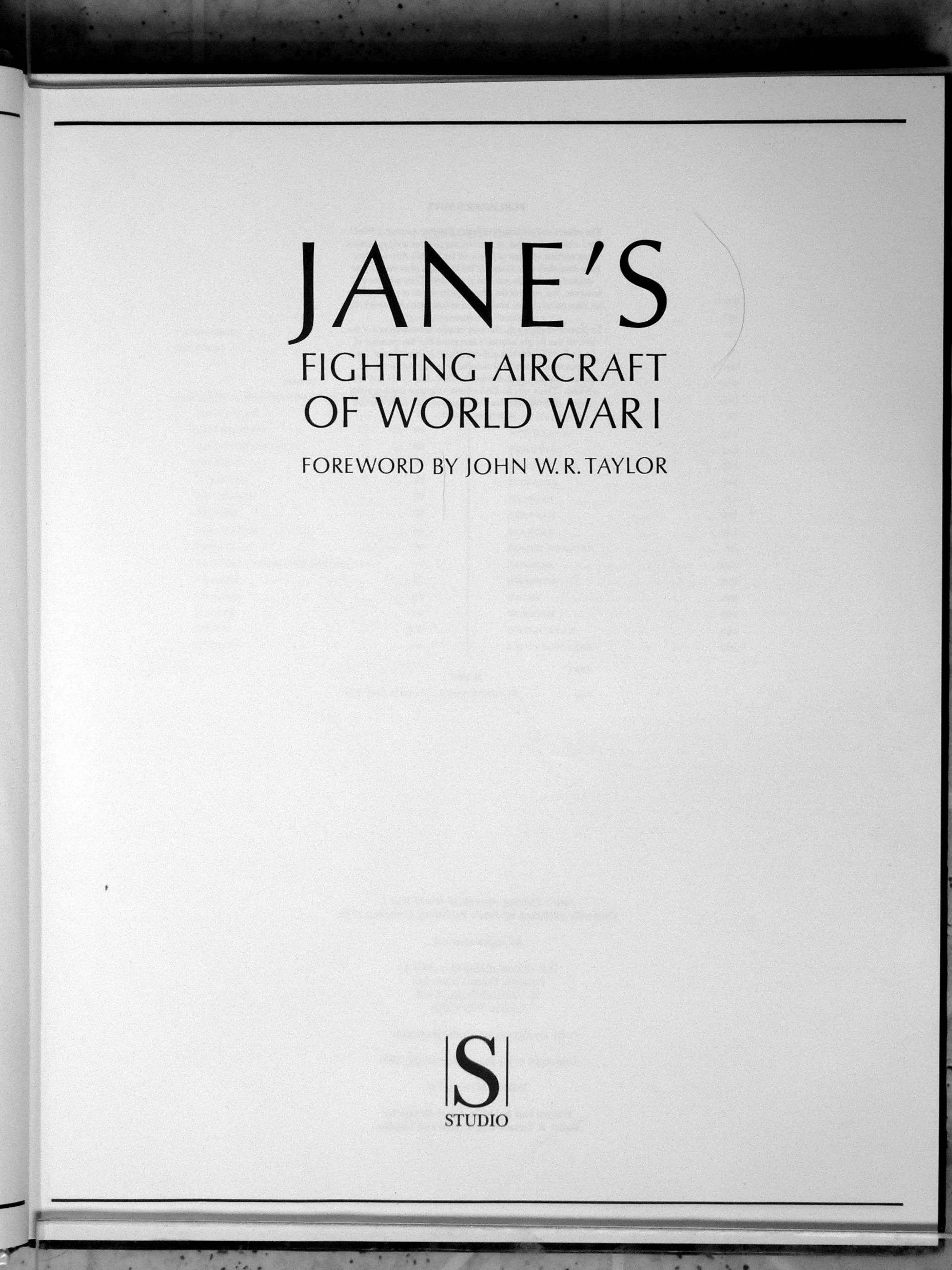 [Aviation][Janes] Fighting Aircraft of World War I by Unknown