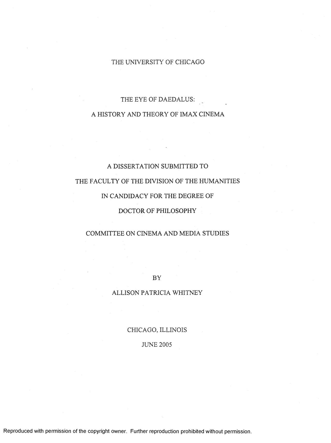 [Dissertation] The Eye of Daedalus: A History and Theory of IMAX Cinema by Allison Patricia Whitney