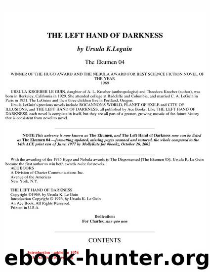 [Hainish 04] - Left Hand of Darkness by Ursula K. Le Guin
