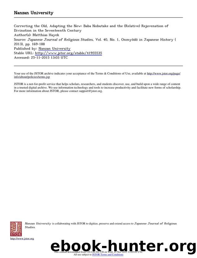 [Japanese Journal of Religious Studies vol. 40 iss. 1] Matthias Hayek by unknow