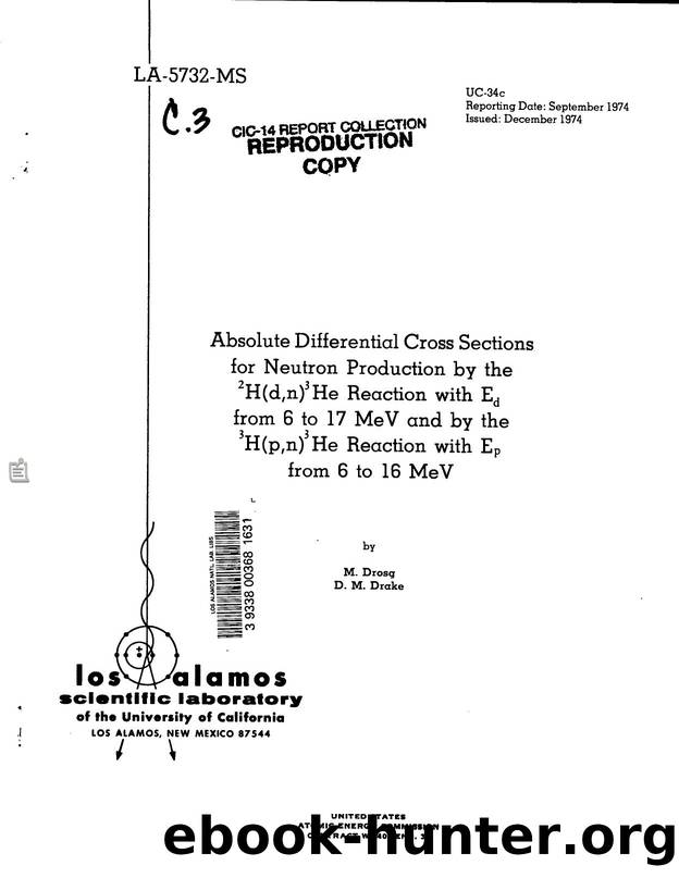 [LA-5732-MS] Absolute differential cross sections for neutron production by the H-2(d,n)He-3 reaction with E sub d  from 6 to 17 MeV by LANL Research Library LWW Project