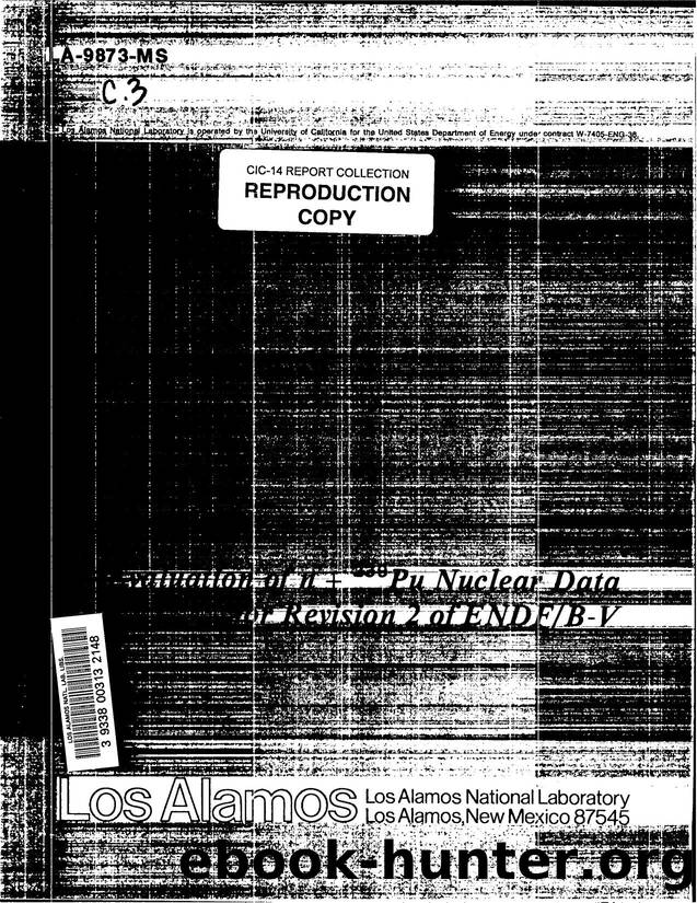 [LA-9873-MS] Evaluation of n + [sup 239]Pu nuclear data for revision 2 of ENDF B-V by LANL Research Library LWW Project