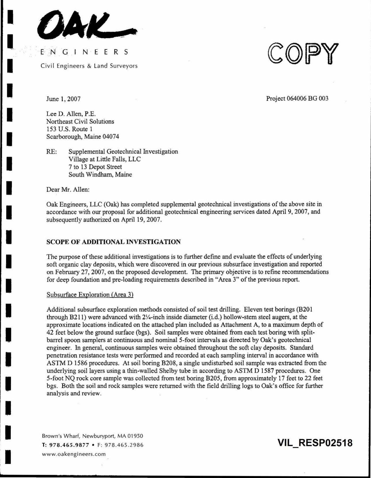 [REDACTED]104 INFORMATION REQUEST RESPONSE - HRC VILLAGE AT LITTLE FALLS LLC AND VILLAGE AT LITTLE FALLS, LLC (12032014 LETTER AND ENVELOPE ATTACHED) by VAN SLYKE DAVID / NONE