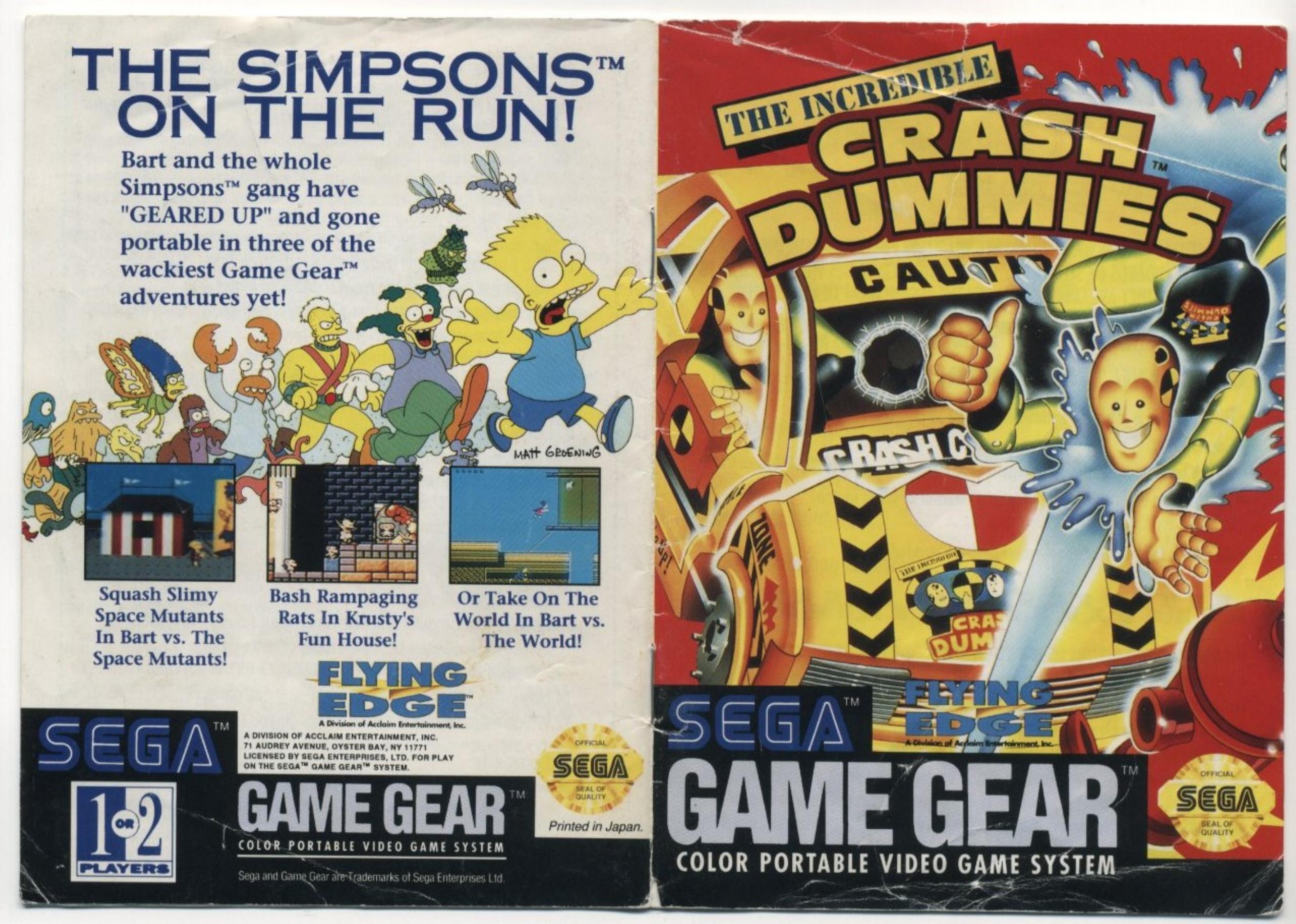 [SEGA GameGear] Acclaim Entertainment Flying Edge The Incredible Crash Dummies (World) by Unknown