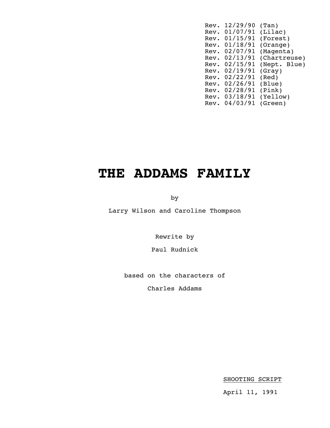 [Scripts Movie] The Addams Family by Unknown