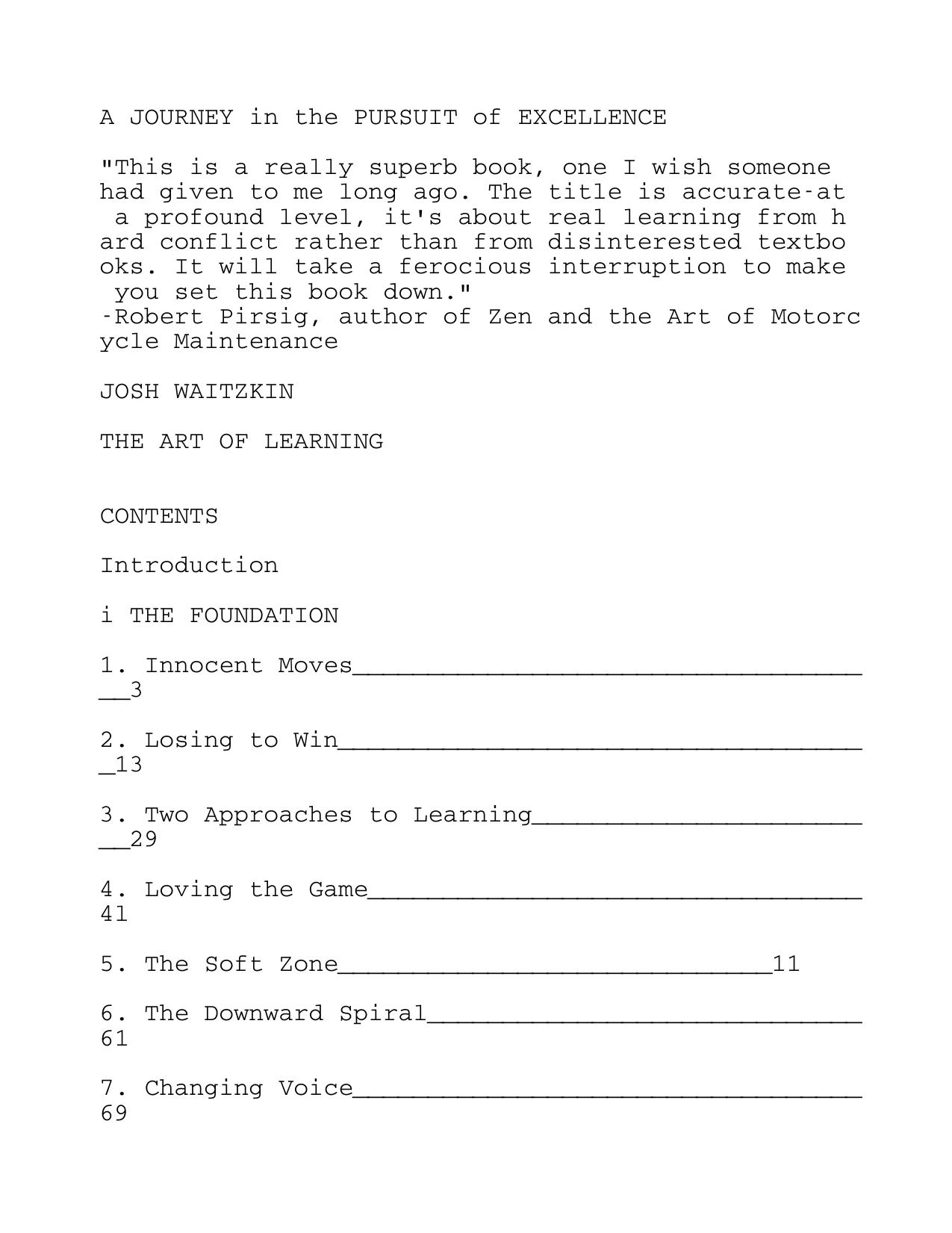 [Waitzkin Josh] The Art of Learning by Unknown