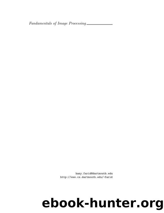 [ebook] (Computer Graphics) Fundamentals of Image Processing by Unknown
