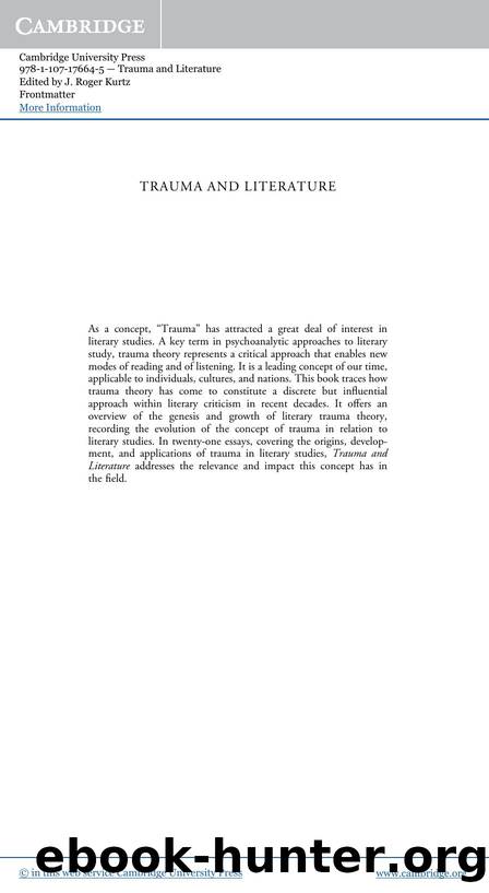 [non-fiction] Trauma and Literature by J. Roger Kurtz by Unknown
