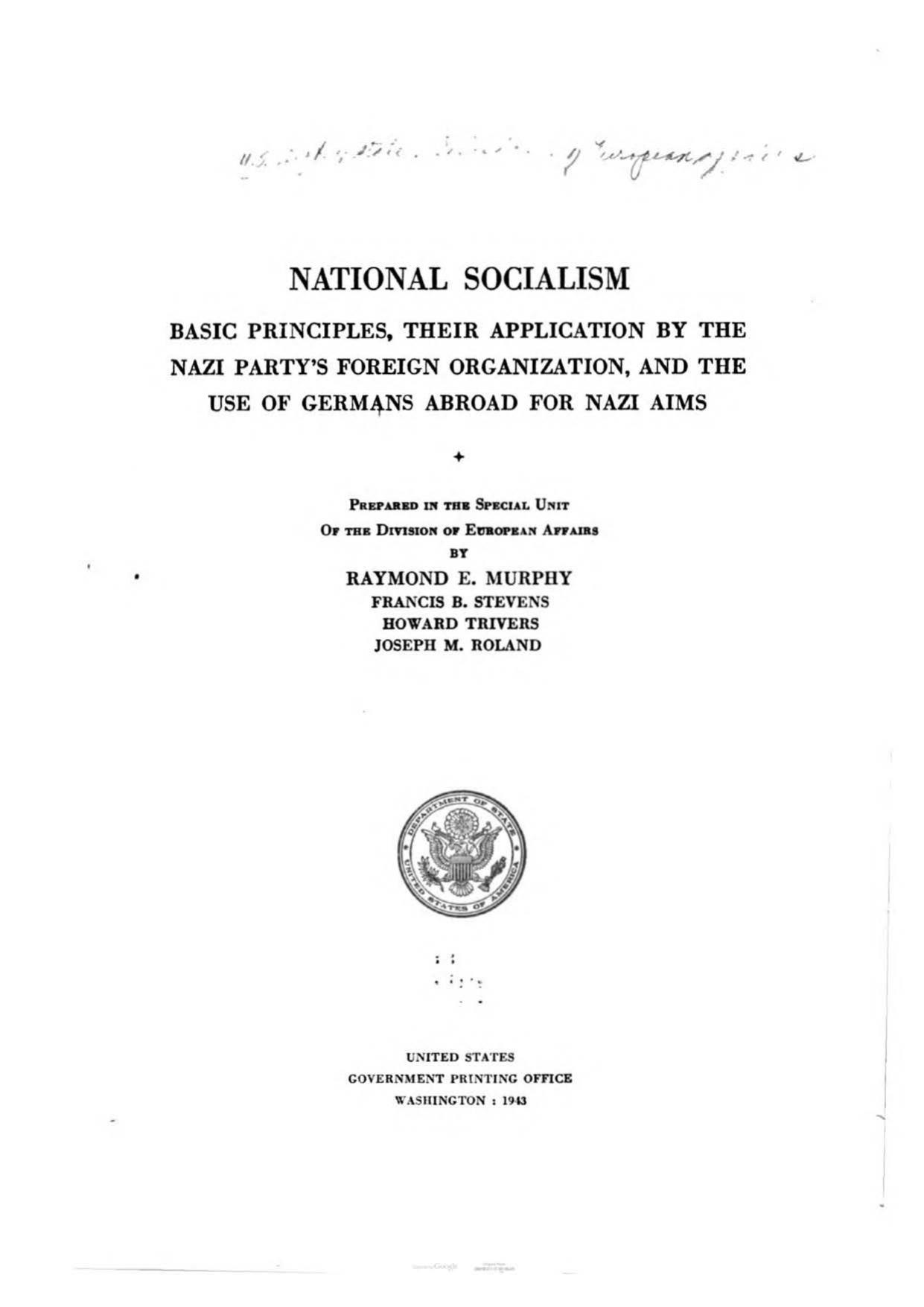 ^National Socialism, Basic Principles (1943) by Unknown