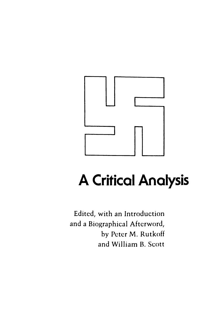 ^The Inner Nazi, A Critical Analysis of Mein Kampf (1944, date written, published 1981) by Unknown