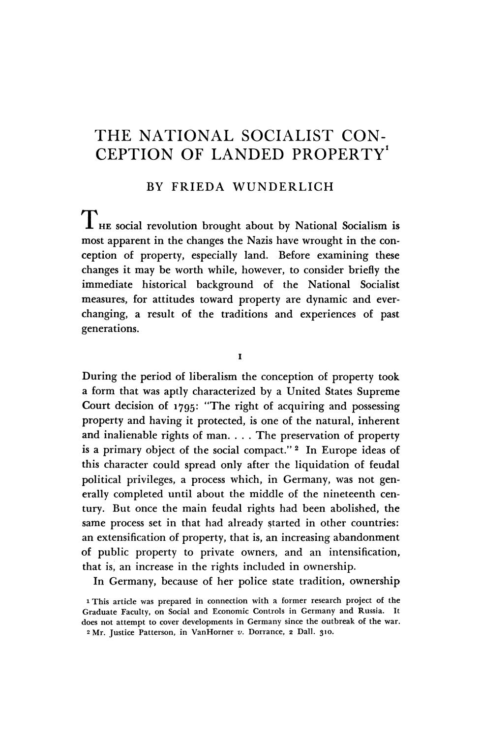 ^The National Socialist Conception of Landed Property by Unknown