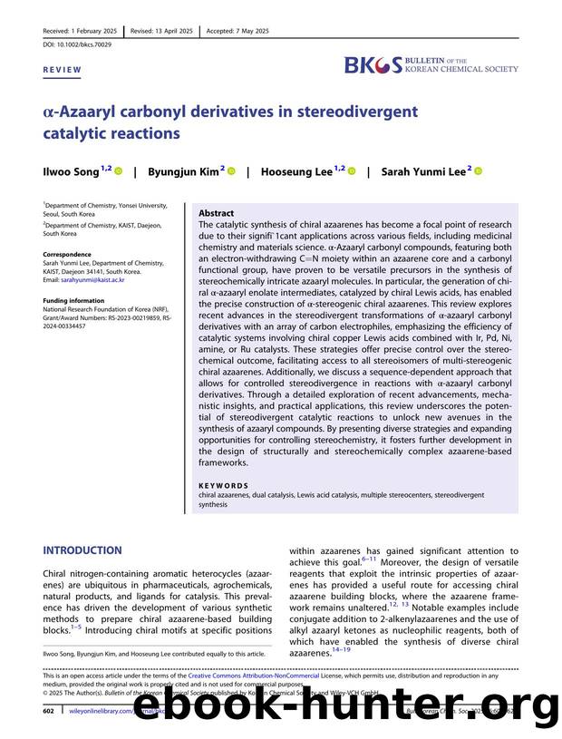 Î±âAzaaryl Carbonyl Derivatives in Stereodivergent Catalytic Reactions by Unknown
