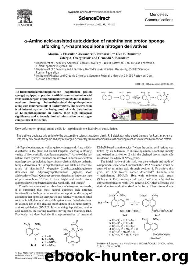 Î±-Amino acid-assisted autoxidation of naphthalene proton sponge affording 1,4-naphthoquinone nitrogen derivatives by unknow