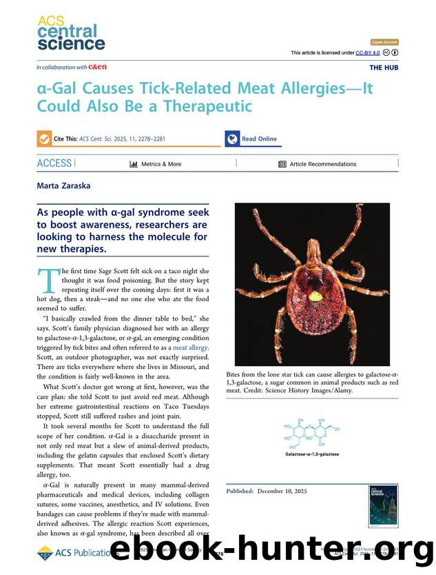 Î±-Gal Causes Tick-Related Meat Allergiesî¸It Could Also Be a Therapeutic by Marta Zaraska