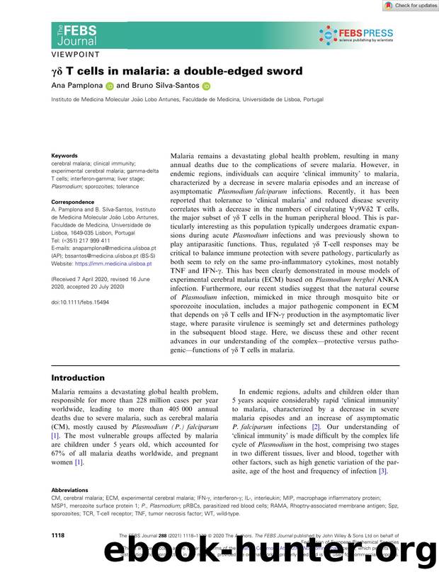 Î³Î´ T cells in malaria: a doubleâedged sword by Unknown