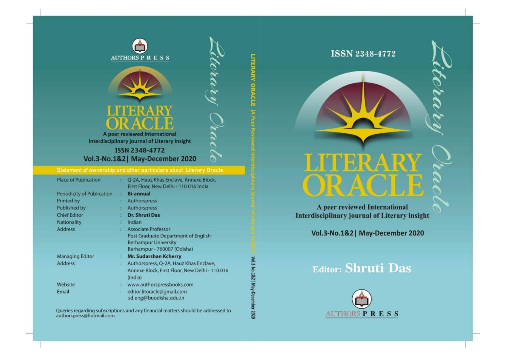 âUnlocking the Riddle of the Mind Game and Survival: A Matrix of Religions and Health Systemsâ Literary Oracle, III, 1 & 2(May-Dec 2020). by Susheel Kumar Sharma