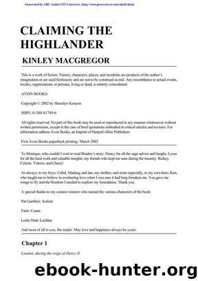 -MacGregor, Kinley (aka Sherrilyn Kenyon) - Brotherhood 02 by Claiming the Highlander