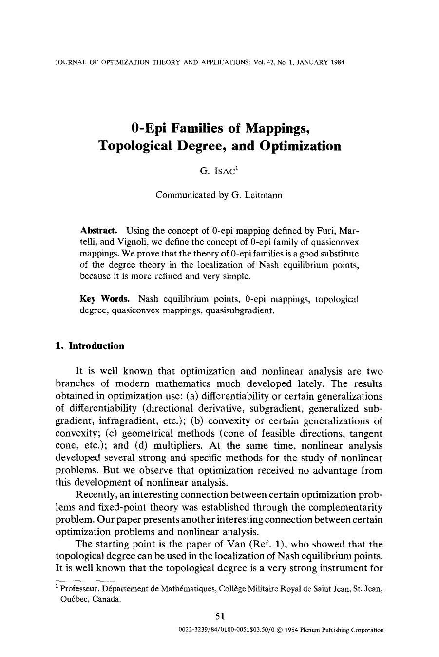 0-Epi families of mappings, topological degree, and optimization by Epi families of mappings topological degree & optimization (1984)(25s)