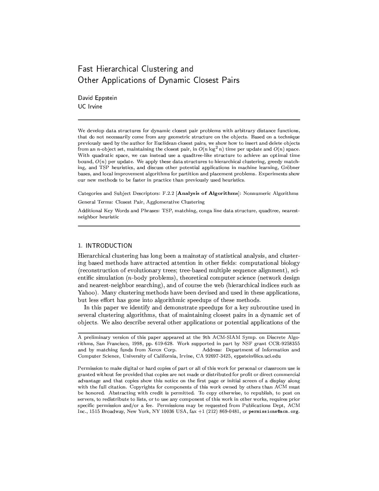 00 - Fast hierarchical cluste... of dynamic closest pairs.pdf by mkozlov