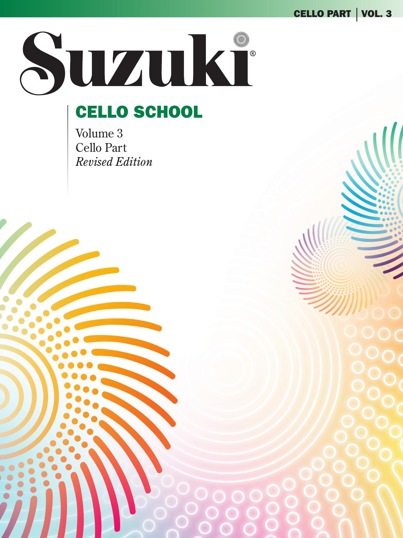 003: Suzuki Cello School: Cello Part, Vol. 3 by Alfred Music