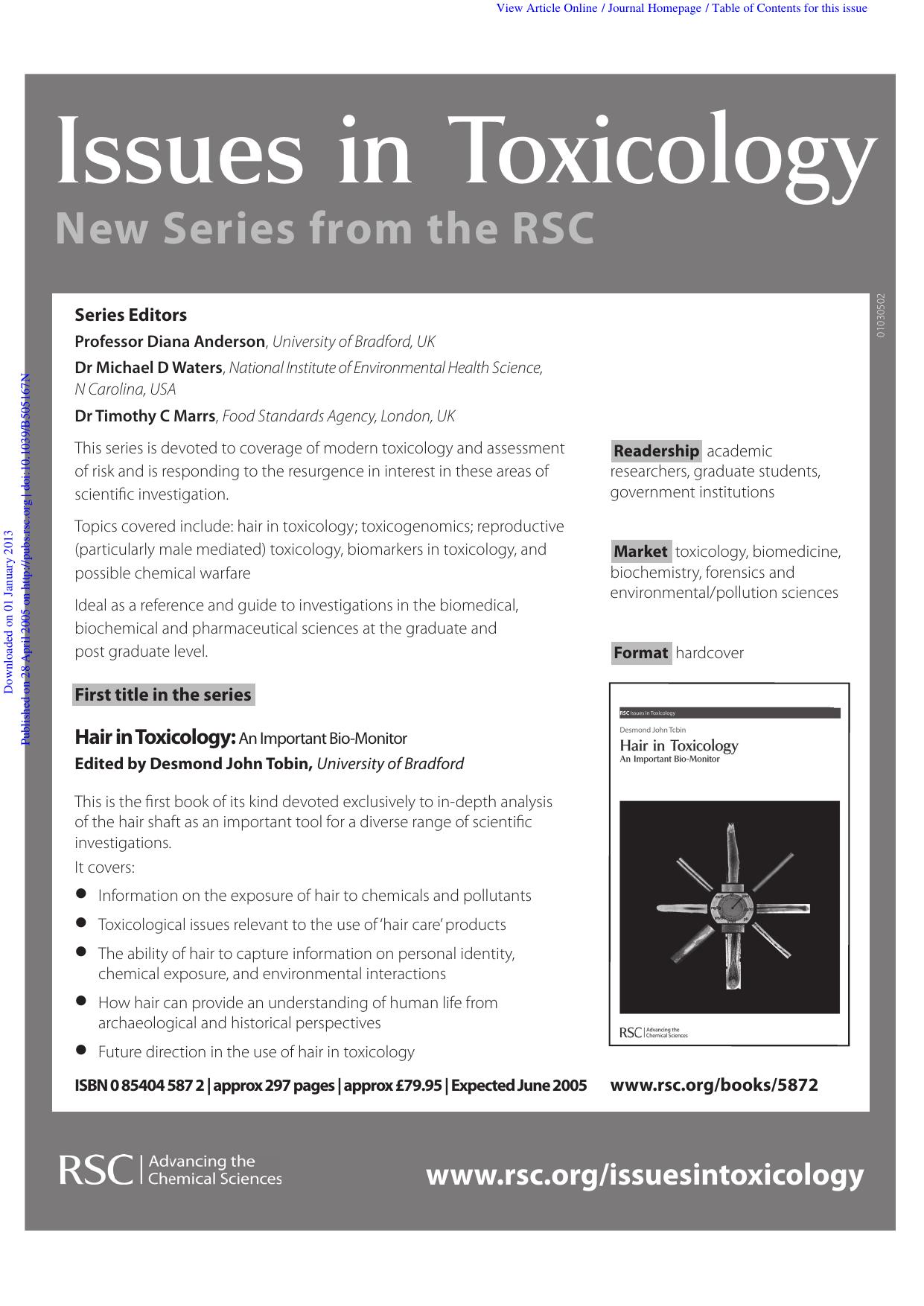 01030502 Issues in Toxicology ad.indd by Unknown